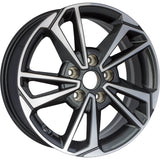  16x6.5 Factory Replacement New Alloy Wheel for 2022-2024 Kia Forte with 10 Spoke Machined Face with Painted Grey Pockets