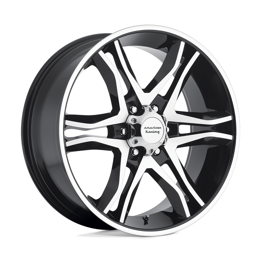 20X8.5 GLOSS BLACK MACHINED 35MM American Racing Wheel