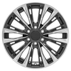 20x9 Replica Wheel CA93 fits Cadillac Escalade - Gunmetal with Polished Face