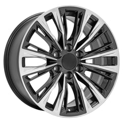 20x9 Replica Wheel CA93 fits Cadillac Escalade - Gunmetal with Polished Face