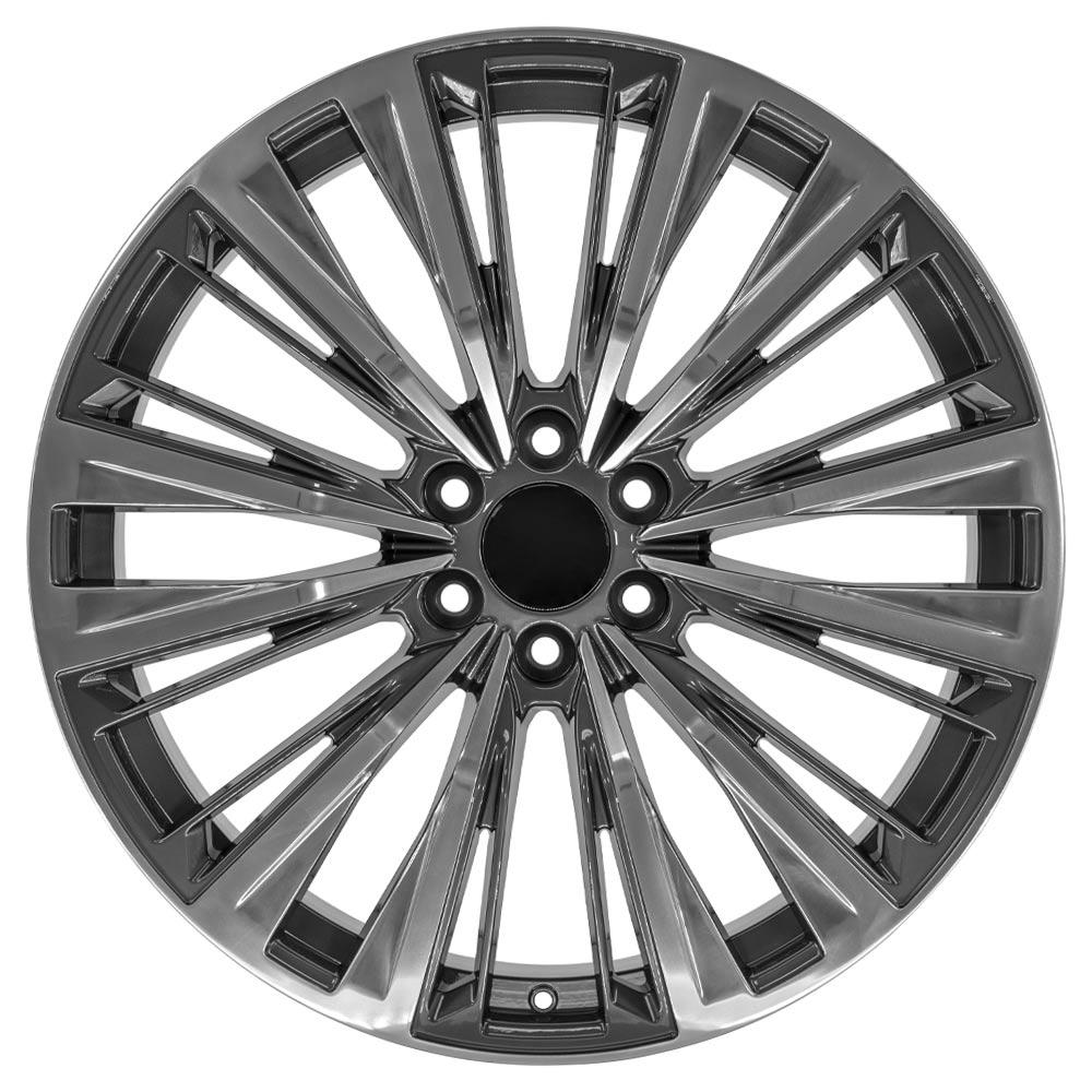 24x10 Replica Wheel CA93 fits Cadillac Escalade - Gunmetal with Polished Face