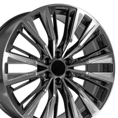 24x10 Replica Wheel CA93 fits Cadillac Escalade - Gunmetal with Polished Face