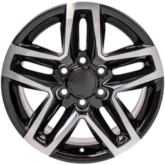 18x8.5 Replica Wheel CV34B fits Chevrolet Silverado - Black Machined