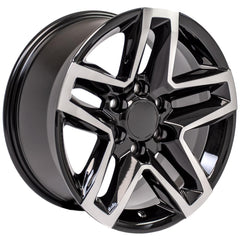 18x8.5 Replica Wheel CV34B fits Chevrolet Silverado - Black Machined