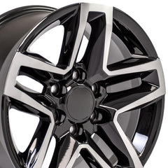 18x8.5 Replica Wheel CV34B fits Chevrolet Silverado - Black Machined