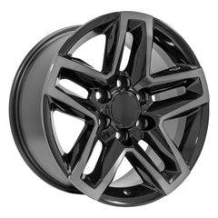 18x8.5 Replica Wheel CV34B fits Chevrolet Silverado - Black Machined with Tinted Clear