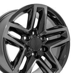 18x8.5 Replica Wheel CV34B fits Chevrolet Silverado - Black Machined with Tinted Clear