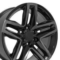 20x9 Replica Wheel CV34B fits Chevrolet Silverado 1500 - Black Machined with Tinted Clear