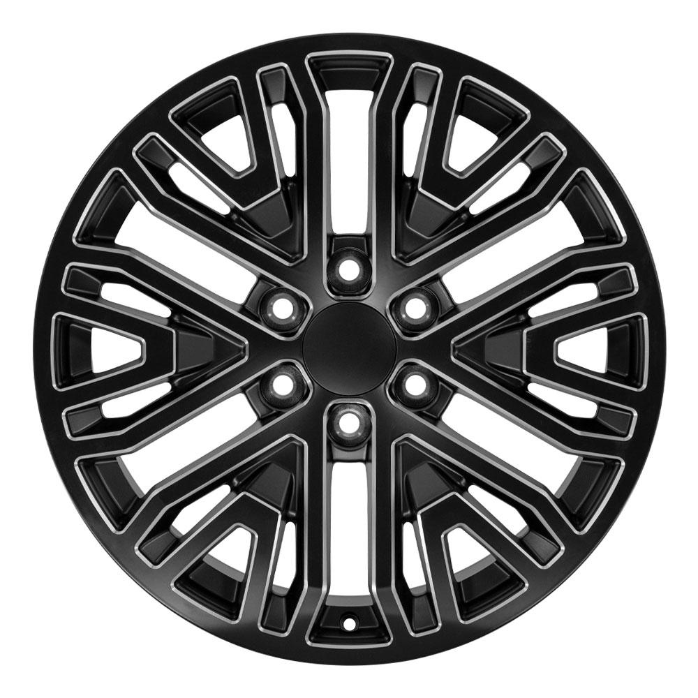 20x9 Replica Wheel CV37 fits GMC Sierra 1500 - Black with Milled Edge