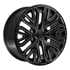 20x9 Replica Wheel CV37 fits GMC Sierra 1500 - Black with Milled Edge