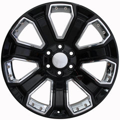 22x9 Replica Wheel CV93B fits Chevy Silverado - Black with Chrome