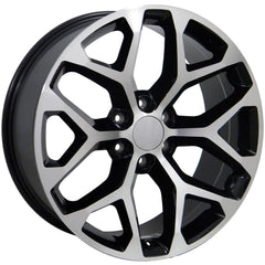 20x9 Replica Wheel CV98B fits Chevy Silverado - Black Machined