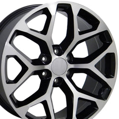 20x9 Replica Wheel CV98B fits Chevy Silverado - Black Machined