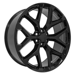 26x10 Replica Wheel CV98B fits Chevy Silverado - Gloss Black 