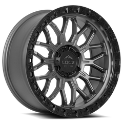 Lock Offroad Krawler 20x10 6x135 -18et 87.1 Matte Gray w/ Matte Black Ring Wheel