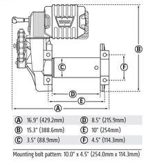 Warn 106175 Winch – 10,000 lb Pull Capacity with 150 ft Synthetic Rope