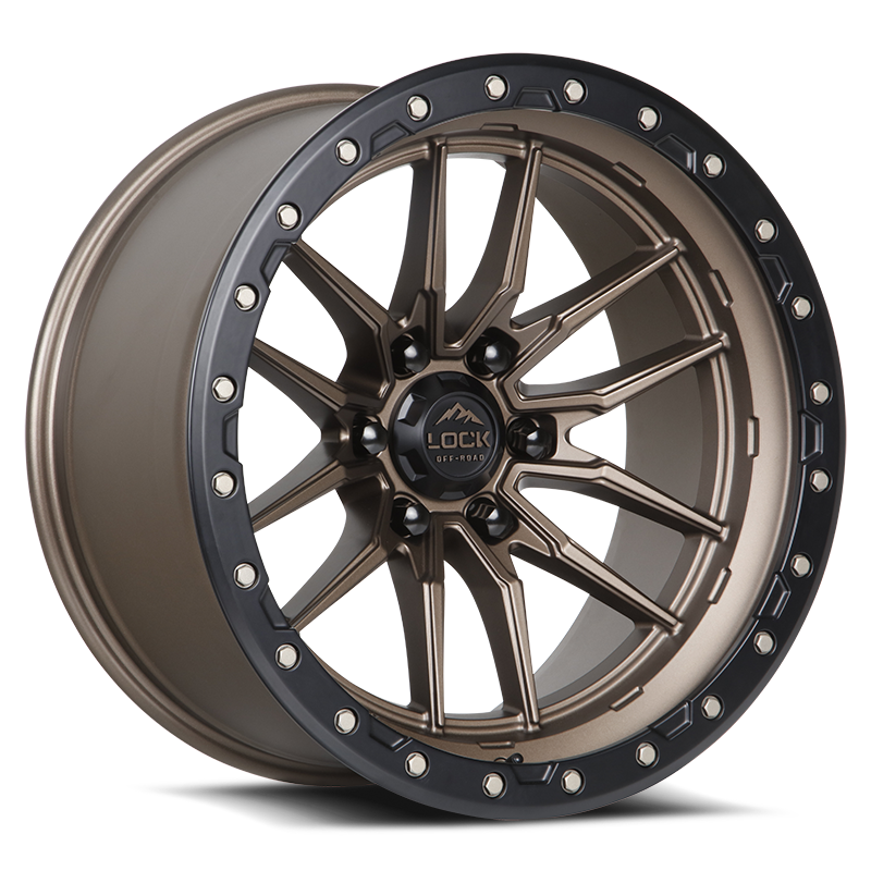 Lock Offroad Krawler 20x10 8x180 -18et 124.3 Matte Bronze w/ Matte Black Ring Wheel