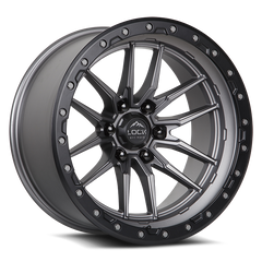 Lock Offroad Krawler 22x10 6x135 -18et 87.1 Matte Gray w/ Matte Black Ring Wheel