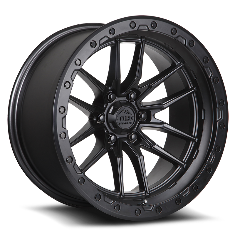 Lock Offroad Krawler 20x10 6x139.7 -18et 106.2 Matte Black w/ Matte Black Ring Wheel