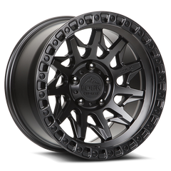 Lock Offroad Lunatic 17x9 6x139.7 +1et 106.2 Matte Black w/ Matte Black Ring Wheel