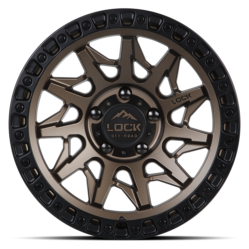 Lock Offroad Lunatic 17x9 6x135 +1et 87.1 Matte Bronze w/ Matte Black Ring Wheel