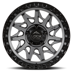 Lock Offroad Lunatic 20x9 5x127 0et 71.5 Matte Gray w/ Matte Black Ring Wheel