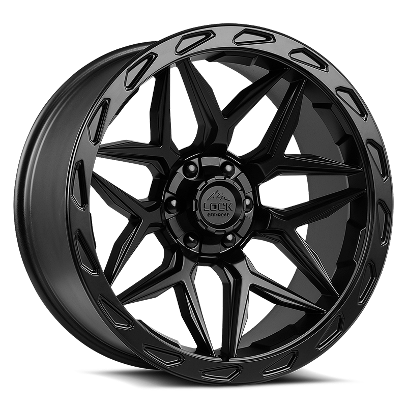 Lock Offroad Matrix 20x9 6x135/6x139.7 0et 106.2 Matte Black w/ Matte Black Ring Wheel