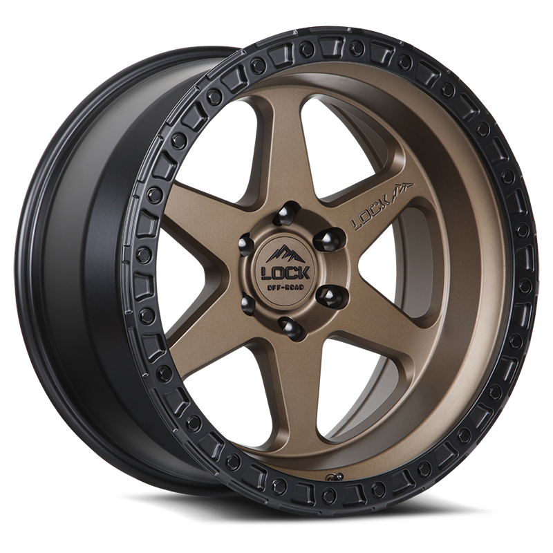 Lock Offroad Olympus 20x9 5x127 0et 71.5 Matte Desert Bronze w/ Matte Black Ring Wheel