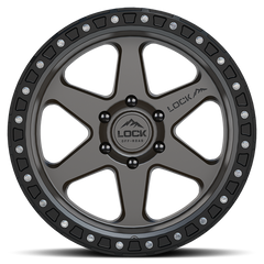 Lock Offroad Olympus 17x9 6x139.7 -12et 106.2 Matte Gray w/ Matte Black Ring Wheel