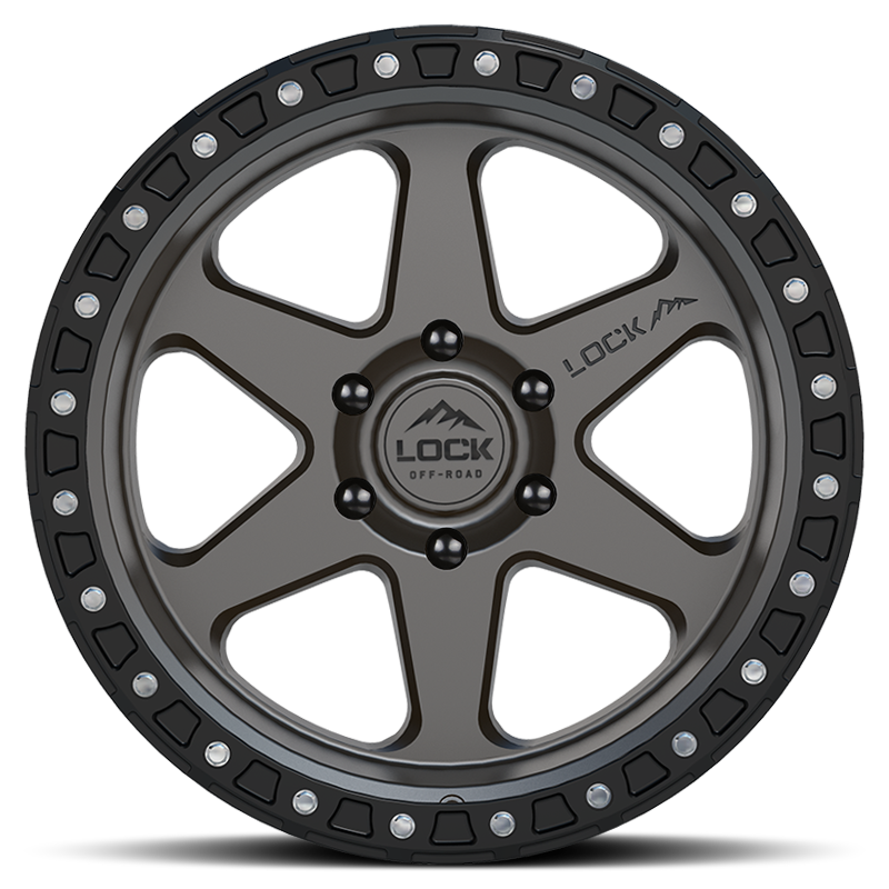 Lock Offroad Olympus 17x9 5x127 -12et 71.5 Matte Gray w/ Matte Black Ring Wheel