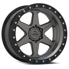 Lock Offroad Olympus 20x10 5x127 -18et 71.5 Matte Gray w/ Matte Black Ring Wheel