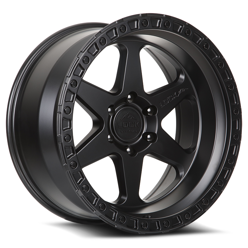 Lock Offroad Olympus 17x9 6x139.7 -12et 106.2 Matte Black w/ Matte Black Ring Wheel