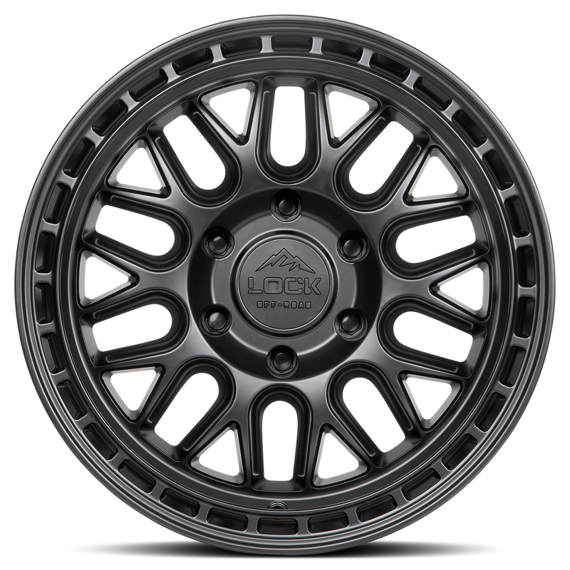 Lock Offroad Onyx 17x9 6x139.7 -12et 106.2 Matte Black w/ Matte Black Ring Wheel