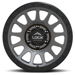 Lock Offroad Yosemite 17x9 6x139.7 0et 106.2 Matte Gray w/ Matte Black Ring Wheel