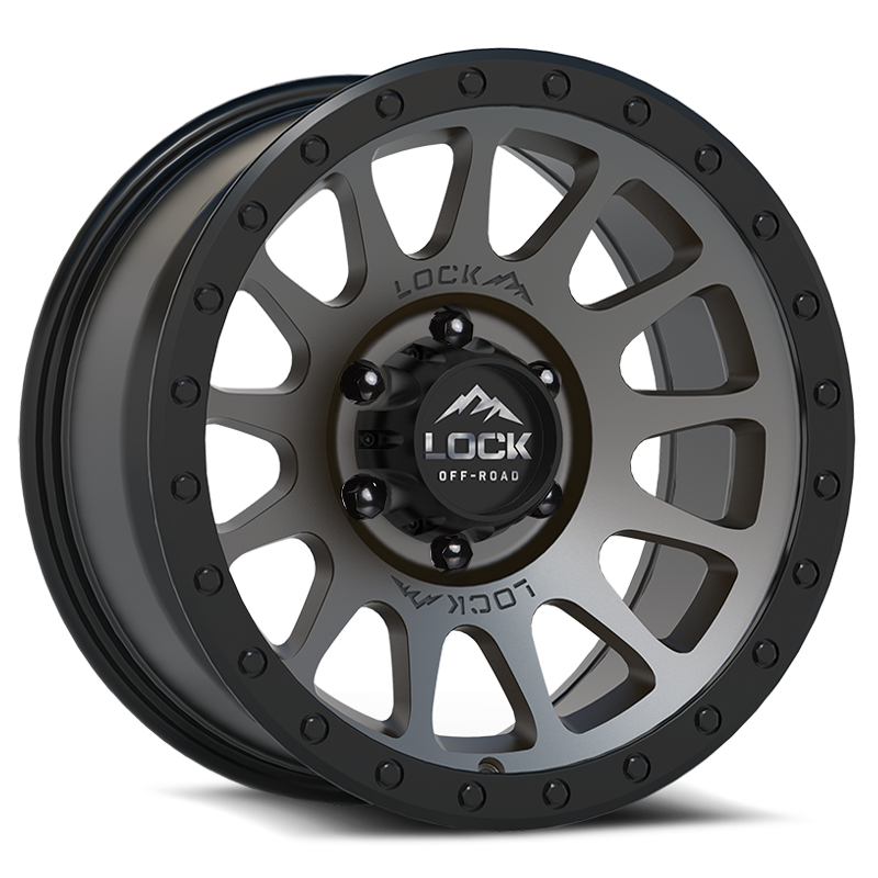 Lock Offroad Yosemite 20x10 6x139.7 -18et 106.2 Matte Gray w/ Matte Black Ring Wheel