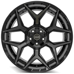 22x10 5x5" & 5x5.5" Gloss Black with Brushed Face & Tinted Clear for Dodge Ram 1500 1994-2010-1