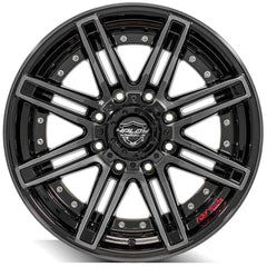 20x10 8x170mm Gloss Black with Brushed Face & Tinted Clear for Ford Excursion 2000-2005-36