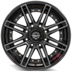 20x10 8x180mm Gloss Black with Brushed Face & Tinted Clear for Chevrolet Silverado 2500 HD 2011-2023-41