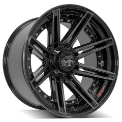 22x12 5x5" & 5x5.5" Gloss Black with Brushed Face & Tinted Clear for Dodge Ram 1500 1994-2010-60
