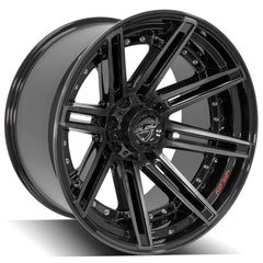 22x12 5x5" & 5x5.5" Gloss Black with Brushed Face & Tinted Clear for Dodge Ram 1500 1994-2010-62
