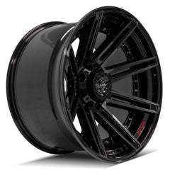 22x12 8x170mm Gloss Black with Brushed Face & Tinted Clear for Ford Excursion 2000-2005-73