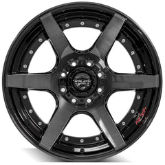22x10 8x6.5" Gloss Black with Brushed Face & Tinted Clear for Chevrolet Avalanche 2500 2002-2007-211